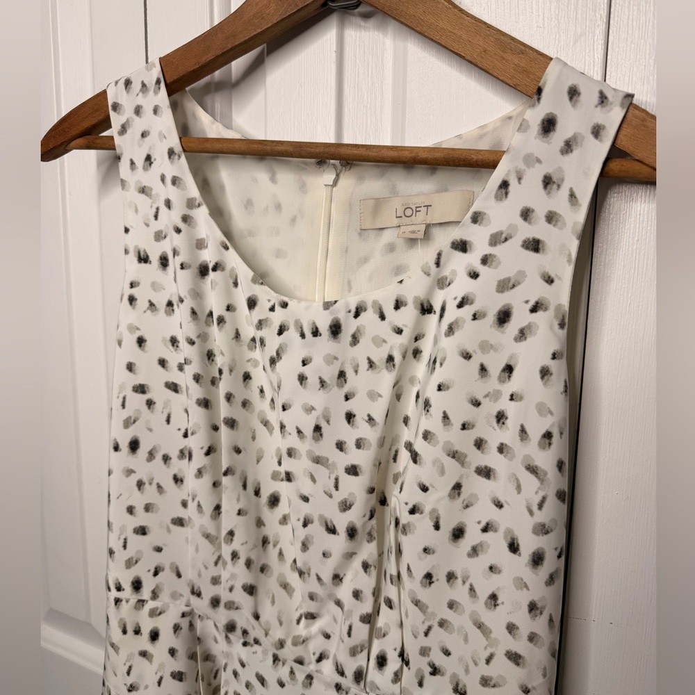 LOFT Black and White Speckled Dress
